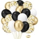 thumbnail image 1 of 50pcs 12 inch black gold latex balloon set birthday graduation party decoration sequin balloons, 1 of 4