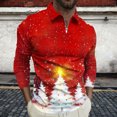 thumbnail image 1 of Blusa y camisa de manga larga con cuello vuelto para hombre, jersey con cremallera y solapa estampada, blusa de manga larga con cuello vuelto, blusa de poliéster para hombre, 1 of 5