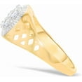 thumbnail image 4 of Floreo 10k Yellow Gold 11mm Two-Tone Flower CZ Openwork Ring, Sizes 5 - 13, 4 of 6