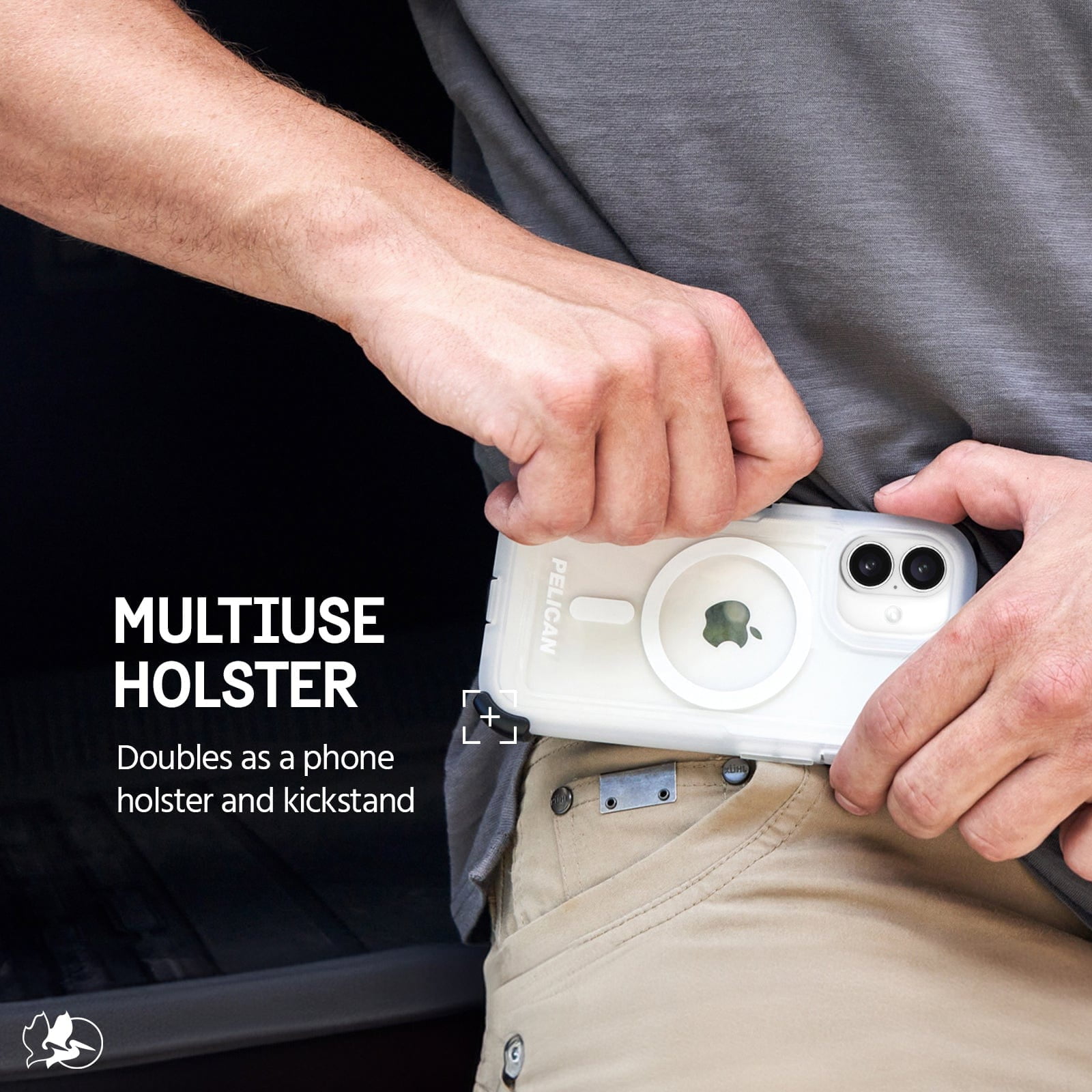 Pelican Voyager MagSafe Case and Holster for iPhone 16 Clear