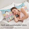 thumbnail image 5 of Easter Body Pillow Covers 20"x54", Colorful Wooden Grain Easter Bunny Eggs Farmhouse Flower Soft Brushed Microfiber Breathable Throw Pillow Covers, Pillowcase with Zipper for Couch Sofa Bedroom, 5 of 9