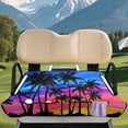 thumbnail image 3 of Yuyamidu Colorful Sunset Golf Cart Seat Covers with 4 Front Pockets Coconut Tree Golf Cart Seat Towel Blanket for 2-Person Heavy Duty Comfortable Club Car Golf Cart Accessories, 3 of 7
