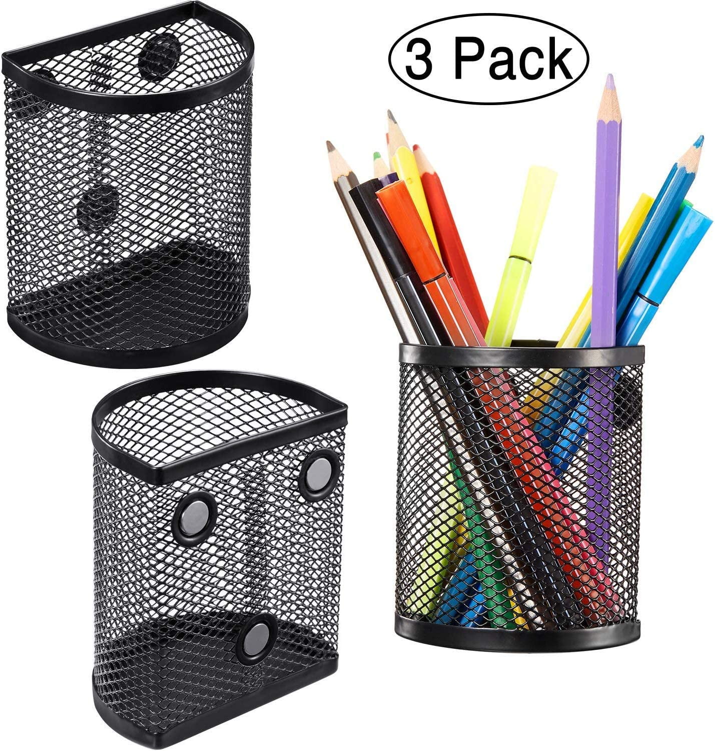 GERW Pencil Holder Set of 3, Mesh Storage Baskets with