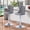 Gray-Silver Leg, variant on MIKIBAMA Swivel Velvet Barstools Set of 2, Adjustable Seat Height Upholstered Yellow-Silver Leg