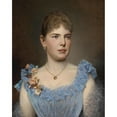 thumbnail image 2 of Anton Ebert 15x18 Gold Ornate Wood Frame and Double Matted Museum Art Print Titled - Portrait of a Lady in a Blue Dress (1893), 2 of 4