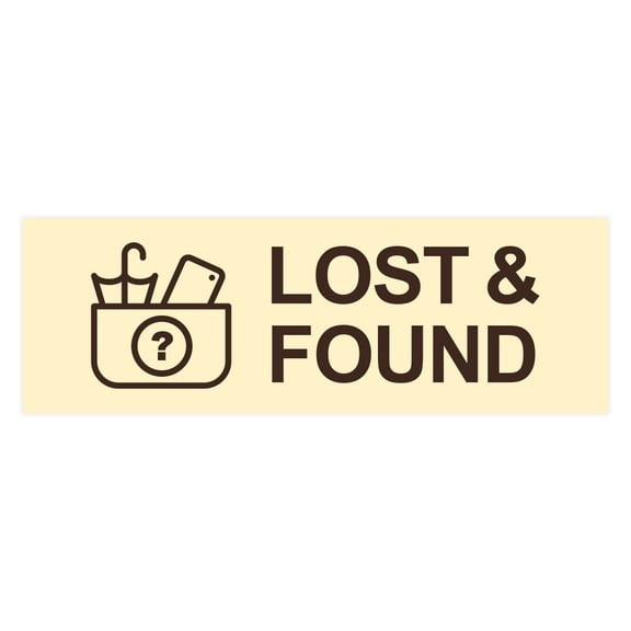 Basic Lost And Found Sign (Ivory/Dark Brown) - Large