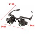 thumbnail image 2 of LED Magnifier Double Eye Loupe Glasses Jeweler Watch Repair 10X 15X 20X 25X Lens, 2 of 4