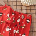 thumbnail image 4 of TOWED22 Winter Outfit for Infant Toddler Long Sleeve Print Round Neck T-Shirt Fleece Pants 2Pcs Warm Clothes Set(Watermelon Red,3-4 Y), 4 of 6