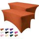 thumbnail image 3 of Paquete de 2 manteles de 6 pies para mesa rectangular, mantel de color marfil, manteles rectangulares de spandex elásticos ajustados, 6 pies para cumpleaños, cócteles, bodas, banquetes, 3 of 5