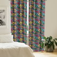 thumbnail image 2 of Ambesonne Southwestern Curtains, Boho Patchwork, Pair of 28"x84", Multicolor, 2 of 5