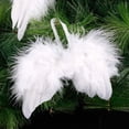 thumbnail image 5 of 10 piezas de alas de plumas blancas de ángel, decoración para árbol de Navidad, adorno colgante, accesorio de boda (blanco, 20*15cm/7,9*5,9 pulgadas), 5 of 5