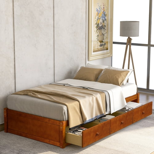 Storage Bed with 3 Drawers, Twin Size Platform Daybed Frame with