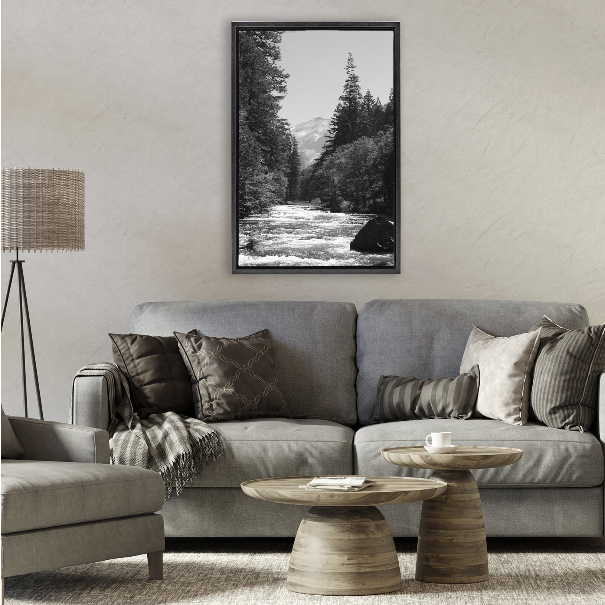 Stupell Industries Merced River Flow Black Framed Floater Canvas Wall Art, design by Kim Curinga