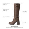 thumbnail image 2 of DREAM PAIRS Women's Platform Knee High Boots, Chunky Block Heel Boots with Square Toe, Side Zipper and Buckle Details, 2 of 8
