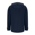 thumbnail image 6 of HomeDM Long Sleeve Sweatshirts for Women, Button Down Hoodies with Pocket, Solid Color - Navy/M, 6 of 7