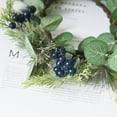 thumbnail image 6 of XIEULQP 4 Inch Blueberry Christmas Candle Ring Set - Artificial Berry Pine Needle Wreaths for Rustic Centerpieces, Winter Wedding Table Decor with Glitter Leaf Accents​​, 6 of 9