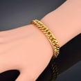 thumbnail image 5 of Men Jewelry Sets 14K Yellow Gold Miami Curb Cuban Link Chain Bracelet Necklace Set Punk Hip Hop Jewelry Male Gift, 5 of 6