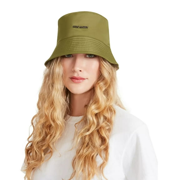 Steve Madden Women's Satin-Lined Bucket Hat Olive One Size