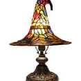 thumbnail image 2 of Stained Glass Witch hat lamp, Gothic Mystic Room Decor Handcrafted Ceramic Phantom Figurine, USB Rechargeable LED Glowing Lantern for Haunted, Tabletop Night Light Gift (Multicolored, Large), 2 of 8