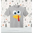 thumbnail image 2 of Shop4Ever Silly  Eye Turkey Face Thanksgiving Toddler's Cotton T-Shirt 3T Heather Grey, 2 of 6