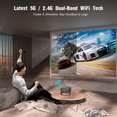 thumbnail image 6 of SGV Mini Projector, Wi-Fi 6 BT 5.2, Integrated 5 W Speaker, 180° Tilt Head,  Video Projector for Home, Bedroom, Camping ，Grey, 6 of 8