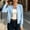 Light Blue, variant on WRFWUL Women's Full Zip Short Bomber Jacket Fall Long Sleeve Crew Neck Solid Cardigan Fashion Streetwear Lightweight Coat