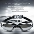 thumbnail image 1 of Gafas de natación HD antivaho e impermeables, gafas de natación para hombres y mujeres con montura grande y tapones para los oídos, gafas de natación lisas, 1 of 5