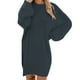thumbnail image 1 of Vestidos de suéter Prolriy para mujer 2024, suéter de invierno de moda para mujer, suéter de punto de cuello alto, cálido, de manga larga, con bolsillo, vestido de suéter para mujer, gris XXXL, 1 of 8