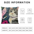 thumbnail image 5 of Cat Gifts for Cat Lovers Cute Cat Throw Pillow Covers Gifts for Women Cat Mom Lady Pillow Covers for Home Office Couch Sofa Bed, Different Double Sides, 5 of 5