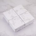 thumbnail image 3 of Paquete de 8 cajas de joyería de cartón cuadrado Kraft, caja con colgante de collar blanco de mármol para juego de joyas, 3,5x3,5x1,14 pulgadas, 3 of 5