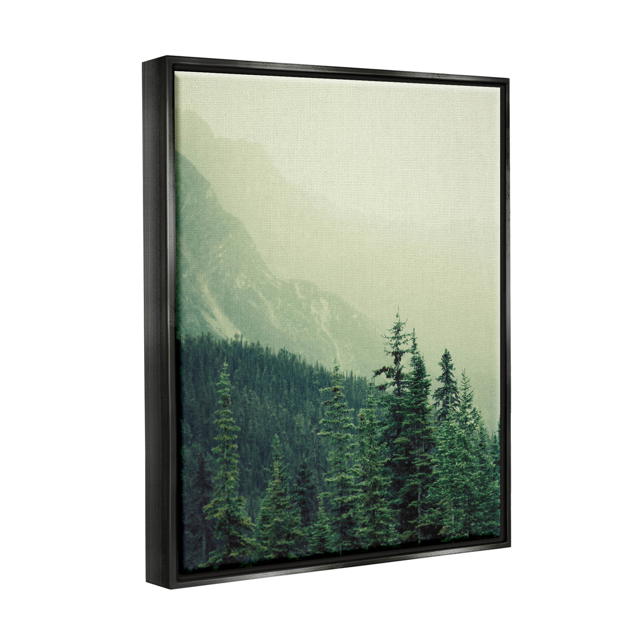 Overlooking Mountains Nature Landscape Photograph Jet Black Framed Art Print Wall Art