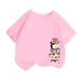 thumbnail image 1 of LUOGENLI T-Shirt pour Filles, Mode Mignonne Imprimée, Décontracté, Col Rond, Manches Courtes, T-Shirt d'Été, Hauts Tendance pour Filles, Été, Plus 2-4 Ans, 1 of 4
