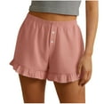 thumbnail image 2 of Royisotas Womens Boxer Shorts Y2K Ruffle Pajama Summer Spring Lounge Sleep Striped Casual Beach Pajamas Bottoms Pockets, 2 of 9