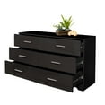 thumbnail image 3 of Ktaxon Bedroom Dresser with 6 Drawers, Wooden Double Dresser for Entryway, Wide Storage Cabinet for Living Room, Black, 3 of 10
