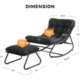 thumbnail image 2 of Rocking Chair with Foot Stool, Outdoor/Indoor E-Coated Modern Cozy Rocker Chair with Cushion for Balcony Porch Patio, Gray, 2 of 7
