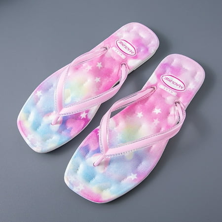 

Cathalem Women Slippers Fashion Clip Toe Beach Flip Flops Color Comfortable Beach Home Memory Foam Womens Slippers Open Toe Pink 7.5