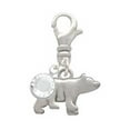 thumbnail image 2 of Delight Jewelry Silvertone 3-D Bear - Silvertone Clip on Charm with Clear Crystal Drop, 2 of 4