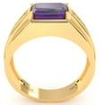 thumbnail image 5 of Men's Amethyst Diamond Channel Ring In Solid 14k Yellow Gold, 5 of 6
