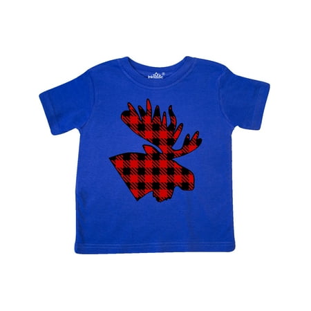 

Inktastic Moose Head in Red and Black Plaid Gift Toddler Boy or Toddler Girl T-Shirt