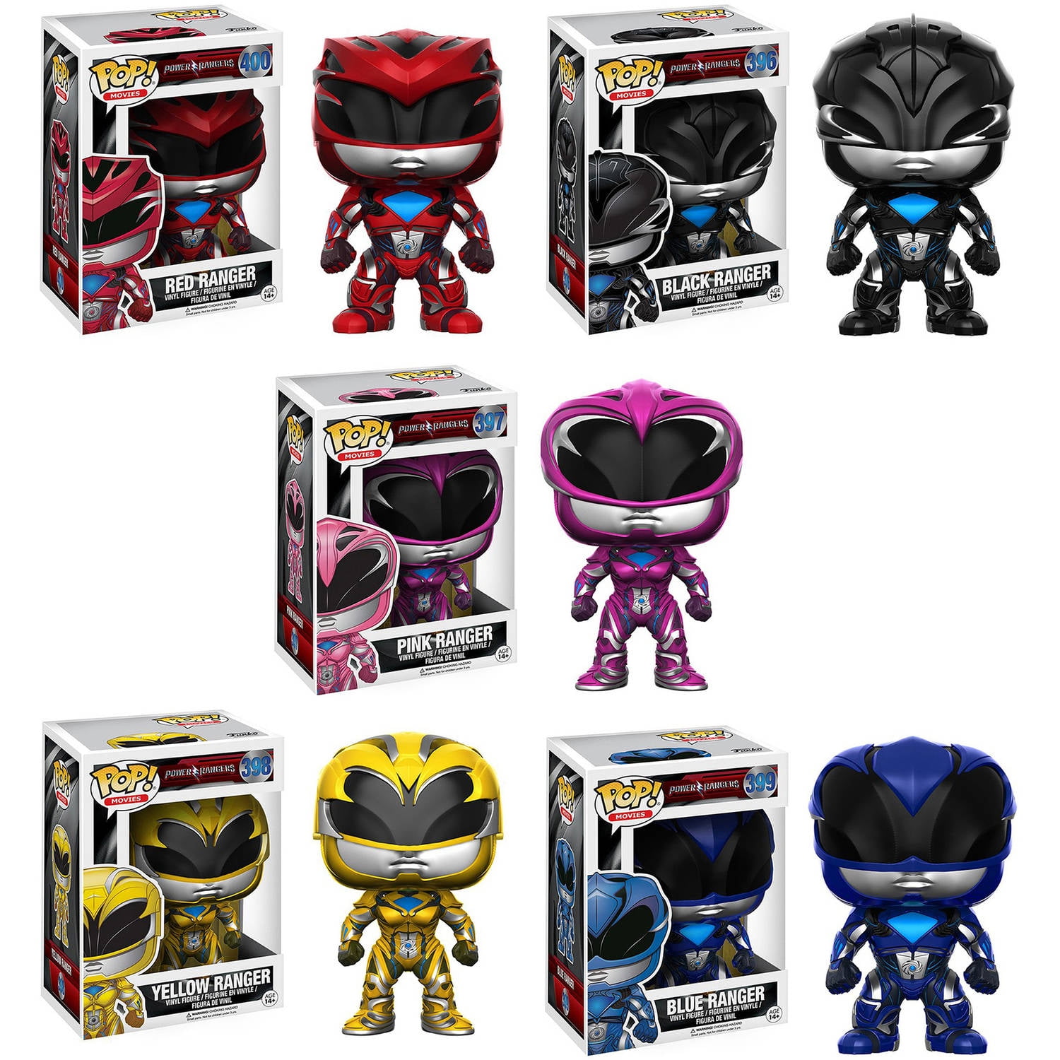 Funko POP! Power Rangers Movie Vinyl Figure Collectors Set with Red Ranger, Black Ranger, Blue