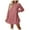 Hot Pink, variant on Women's Autumn Winter New Style Bubble Long Sleeve Lace Collar Dress, Black, Size XXL