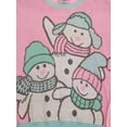 thumbnail image 2 of Womens Hot Pink Chillin With My Snowmies Long Sleeve Lightweight Knit Sweater L, 2 of 2