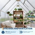 thumbnail image 3 of EastVita 6x7ft Aluminum Greenhouse Polycarbonate Panels Roof Vent Walk In Design Easy Assembly for Winter Garden Backyard Silver, 3 of 9