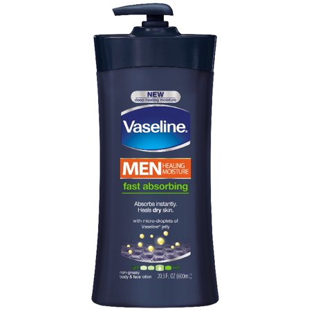 Clean Scented Body Lotion - Vaseline Men Healing Moisture Body Lotion Fast Absorbing 20.3 oz