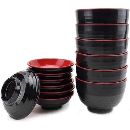 usamjtable Set of 6 Japanese Melamine ??????4" Miso Soup Rice Bowls With Lid (B11894) ~ We Pay Your Sales Tax
