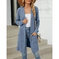 thumbnail image 5 of Coglid Long Open Front Knitted Cardigans for Womens Solid Color Ribbed Cardigans Textured Pattern Casual Fall Cardigans for Womens, 5 of 8