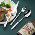 thumbnail image 4 of Elegante juego de cuchillos, tenedores y cucharas de acero inoxidable para carne, cuchara para café, postres y hielo para hotel, espesada, 4 of 5