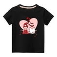 thumbnail image 2 of Lilgiuy Toddler Boys Girls Valentine's Day T-Shirt Unisex Solid Color Short Sleeve Lightweight Tees Love Heart Gnome Kids Tops for Going Out (Black), 2 of 5