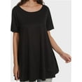 thumbnail image 5 of Women's Plus Size Short Sleeve Tunic Top - Casual Loose Fit Flare Swing T-Shirt, Basic Comfort, 5 of 6