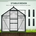 thumbnail image 6 of Outsunny 6.2' x 10.2' x 6.6' Polycarbonate Greenhouse, Heavy Duty Outdoor Aluminum Walk-in Green House Kit with Vents & Door for Backyard Garden, Gray, 6 of 10